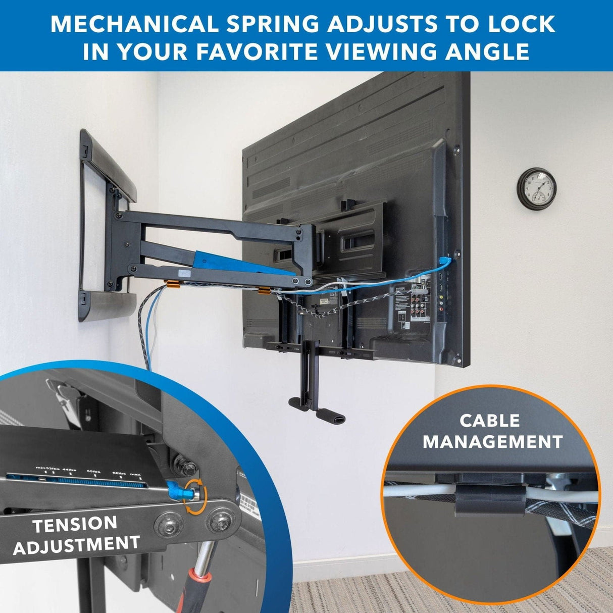 TV Mount - Pull-Down Fireplace TV Mount with Spring Arm - Mount-It! -