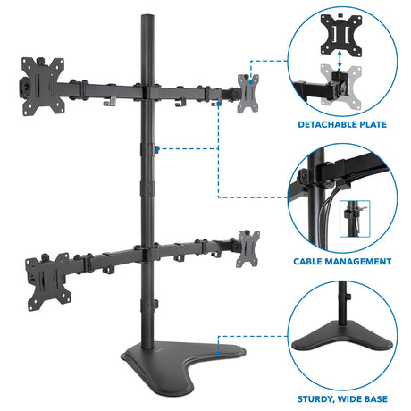 Monitor Stands - Quad Monitor Desk Stand - Mount-It! - MI-2784