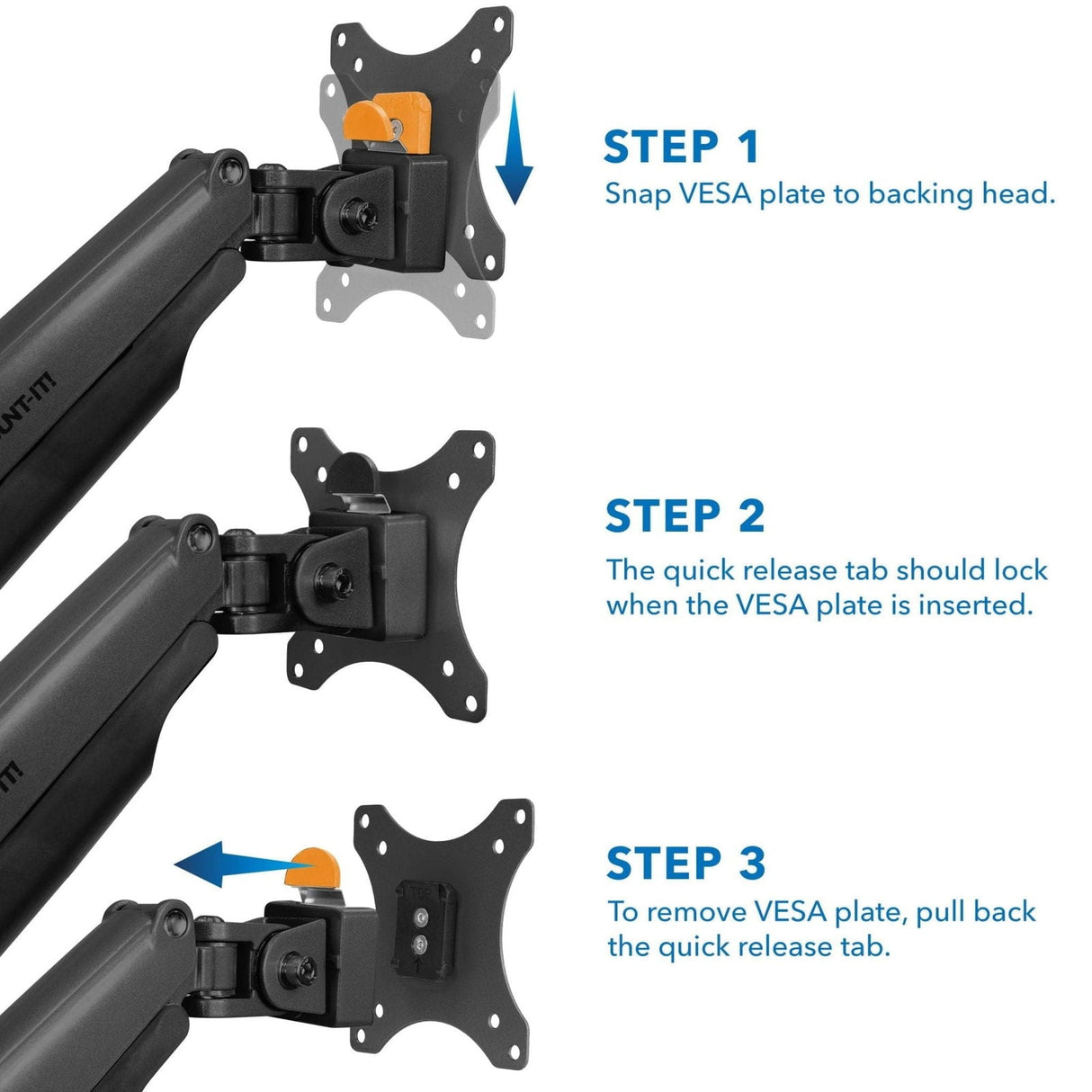 Monitor Vesa Adapters - Replacement Monitor VESA Plate, Black - Mount-It! - MI-9006B