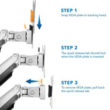 Monitor Vesa Adapters - Replacement Monitor VESA Plate, Silver - Mount-It! - MI-9006S