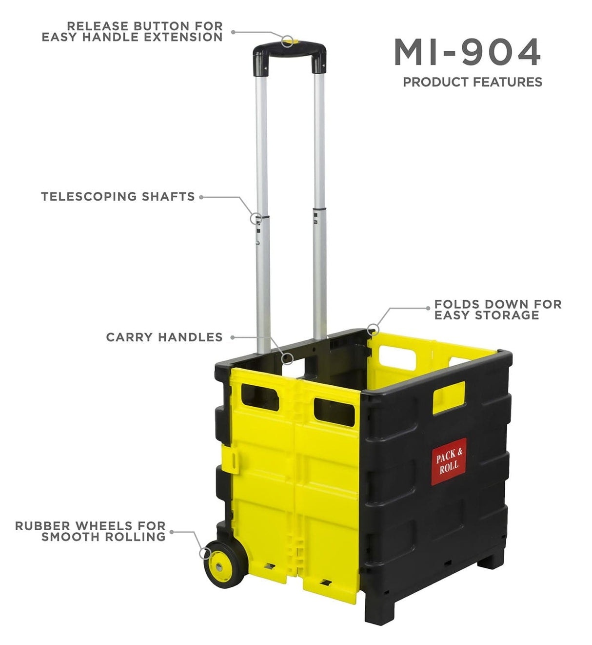 Hand Truck - Rolling Collapsible Utility Cart - Mount-It! - MI-904