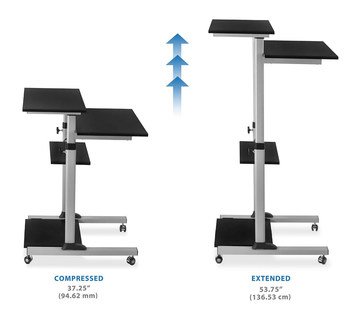 Mobile Standing Desk - Rolling Computer Work Station with Monitor Mount - Mount-It! -