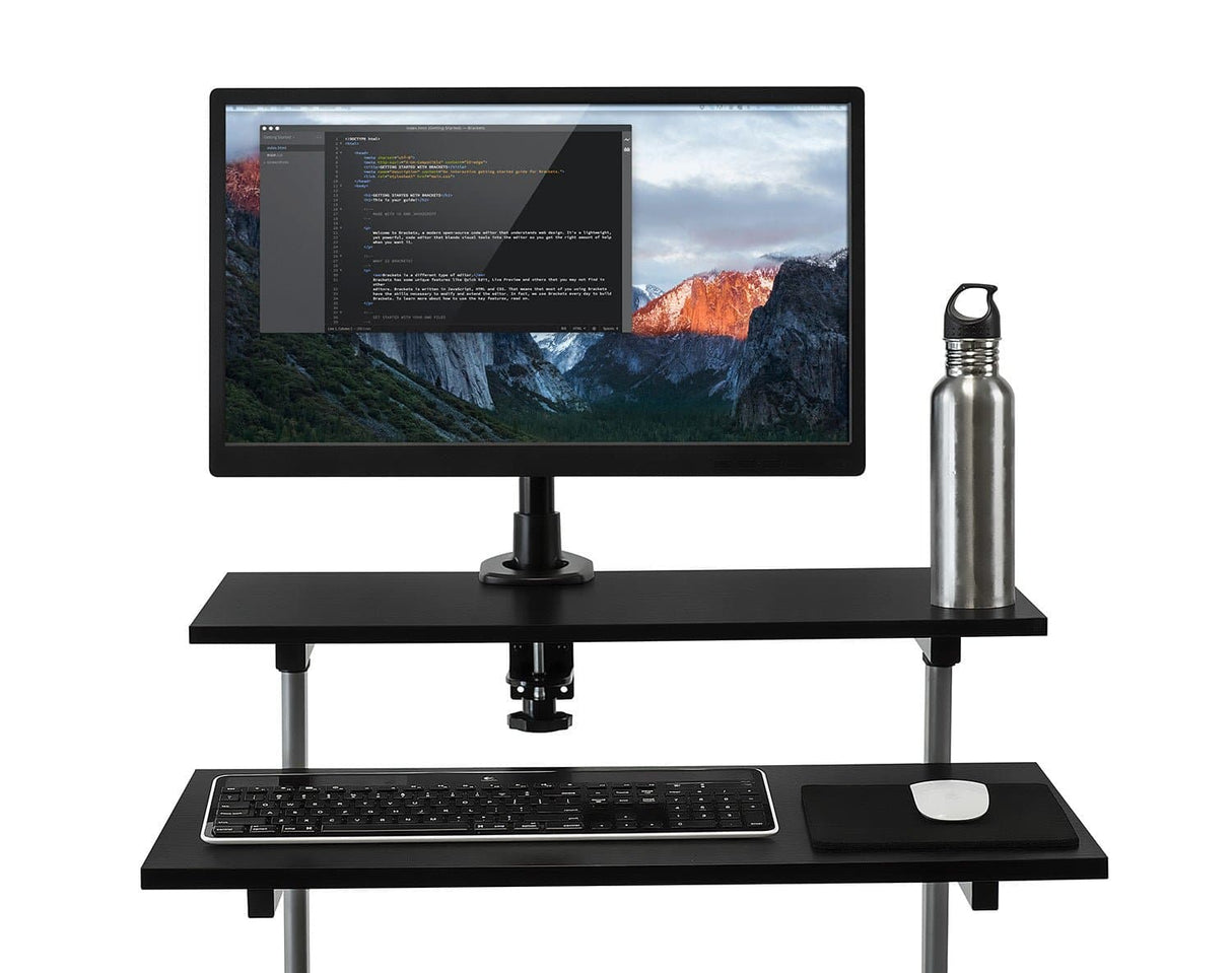 Mobile Standing Desk - Rolling Computer Work Station with Monitor Mount - Mount-It! -