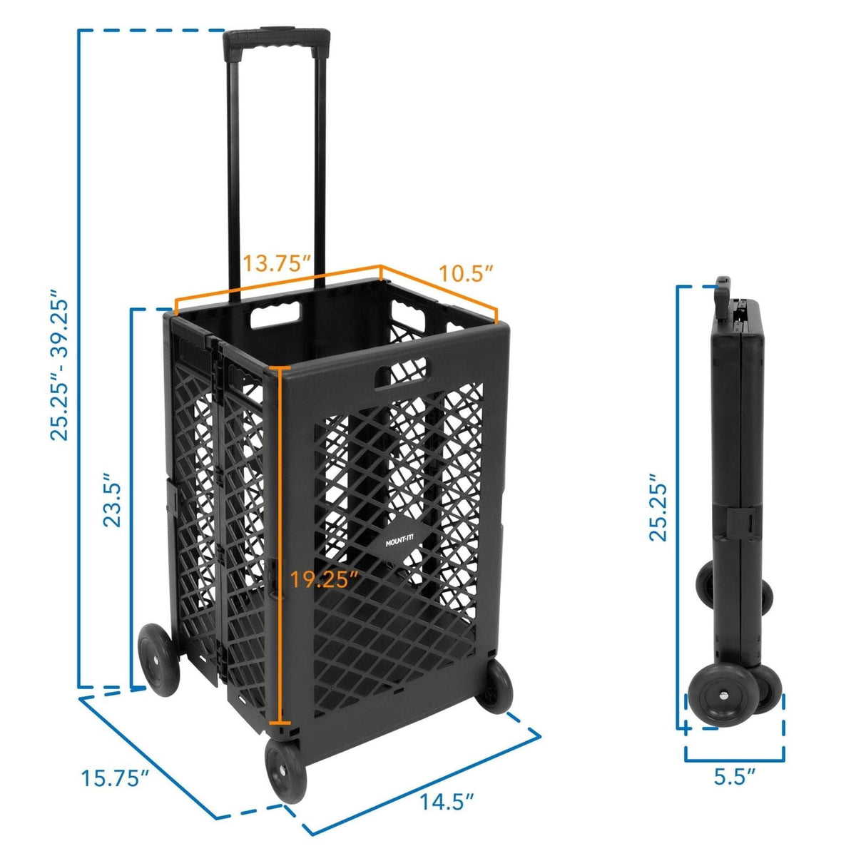 Hand Truck - Rolling Mesh Utility Cart - Mount-It! - MI-906