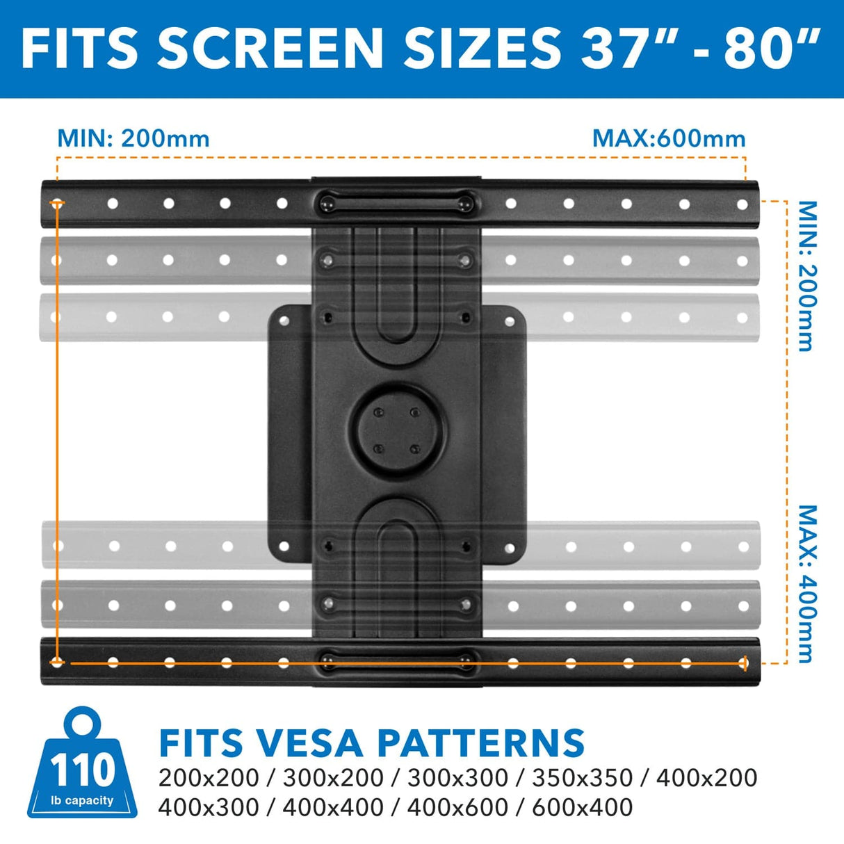 TV Mount - Rotating TV Wall Mount | 37" to 80" Screens - Mount-It! - MI-387