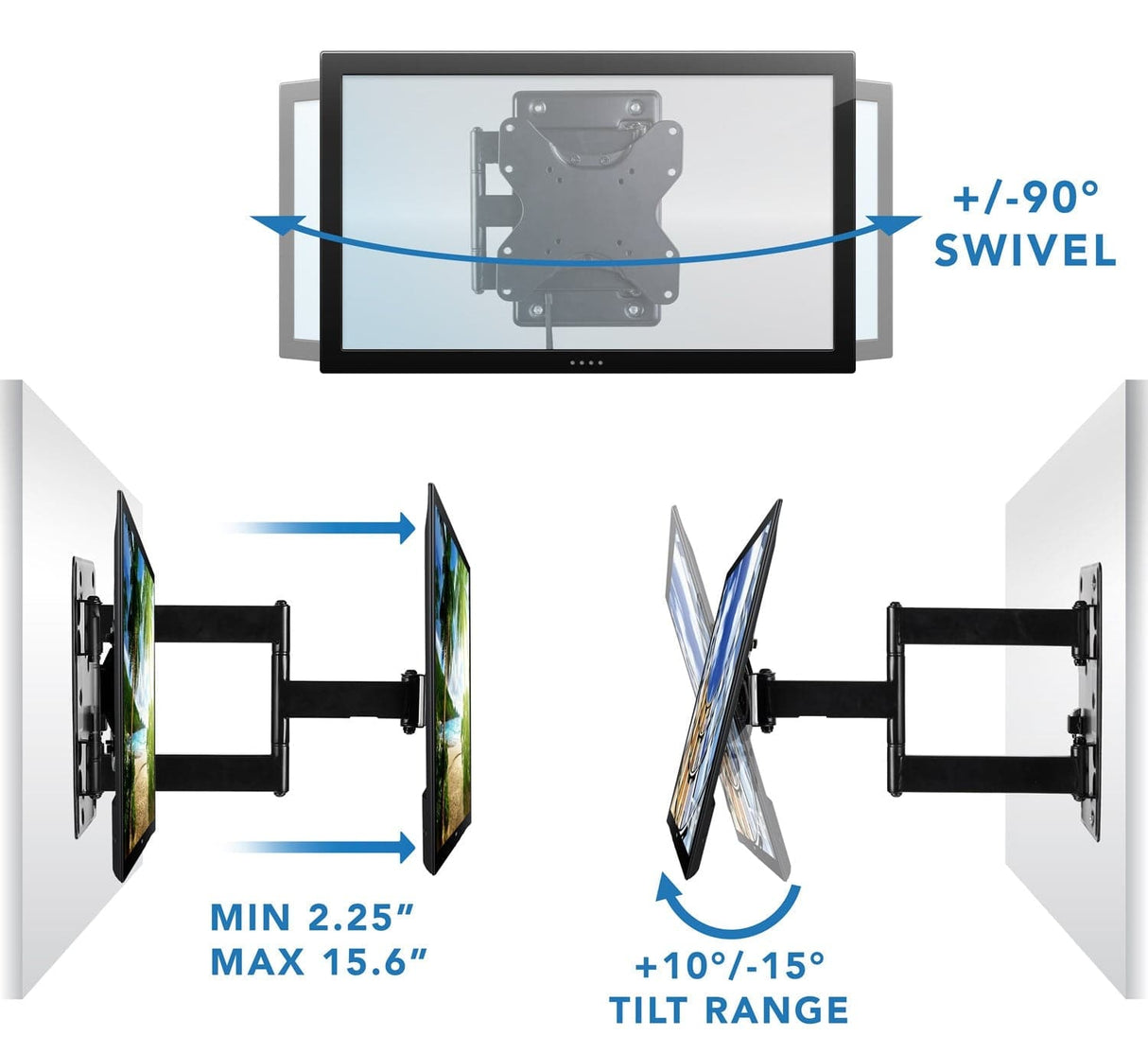 TV Mount - RV and Trailer TV Wall Mount with Lockable Arm - Mount-It! - MI-431