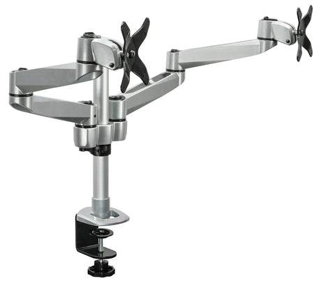 Silver Monitor Mount - CLiX Series Full Motion Dual Monitor Desk Mount - Mount-It! - MI-43116