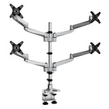 Silver Monitor Mount - CLiX Series Full Motion Quad Monitor Desk Mount - Mount-It! - MI-63156