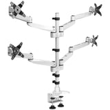 Silver Monitor Mount - CLiX Series Full Motion Quad Monitor Desk Mount - Mount-It! - MI-63156