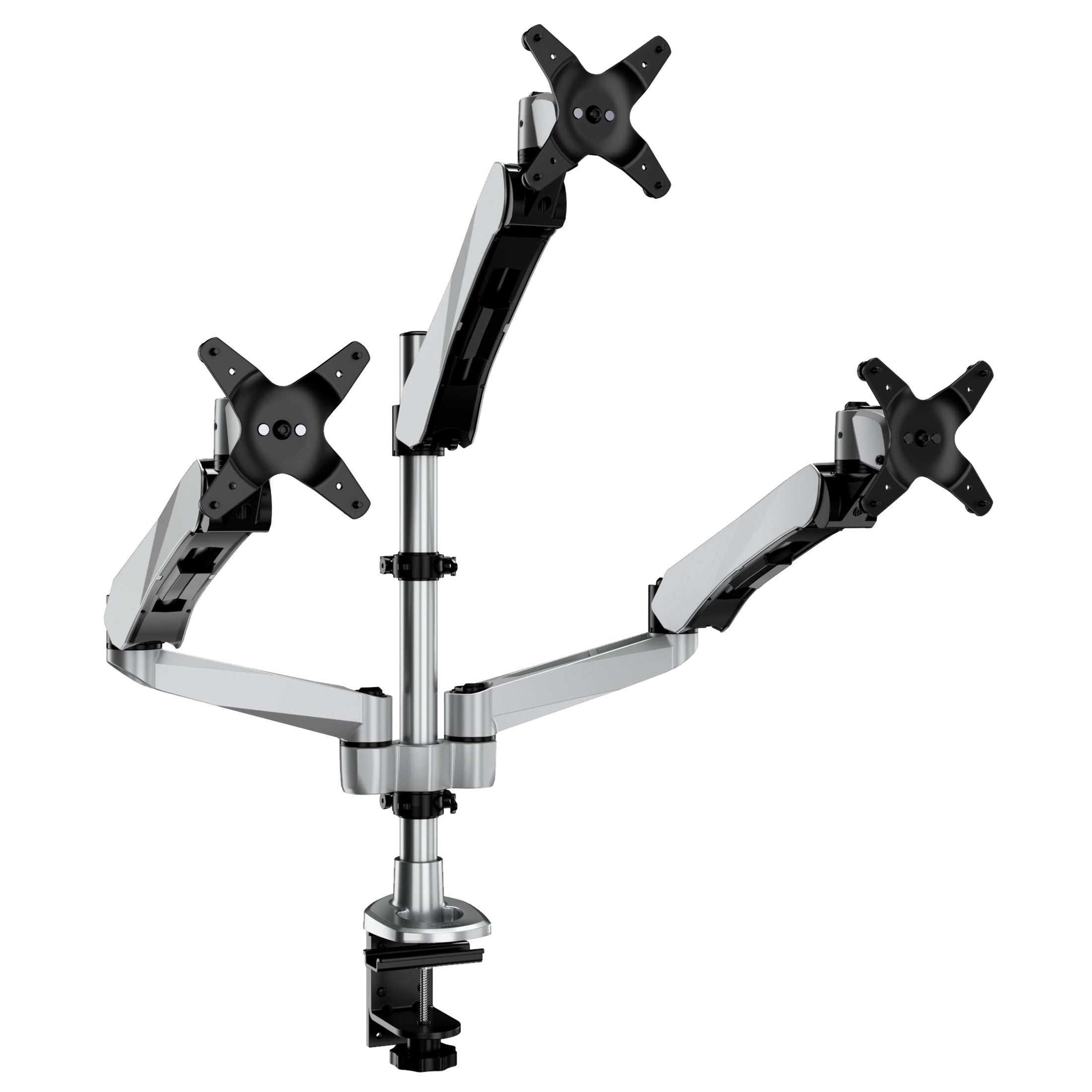 Full Motion Triple Pyramid Monitor Desk Mount with Gas