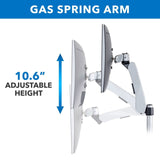 Silver Monitor Mount - CLiX Series Full Motion Triple Pyramid Monitor Desk Mount with Gas Spring Arms - Mount-It! - MI-55116