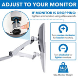 Silver Monitor Mount - CLiX Series Full Motion Triple Pyramid Monitor Desk Mount with Gas Spring Arms - Mount-It! - MI-55116