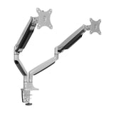 Silver Monitor Mount - Dual Monitor Desk Mount With Gas Spring Arms - Mount-It! - MI-1772