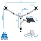 Silver Monitor Mount - Dual Monitor & Laptop Mount with Cooling Fan - Mount-It! - MI-75821