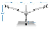 Silver Monitor Mount - Extra-Tall Dual Spring Arm Adjustable Monitor Desk Mount - Mount-It! - MI-45111