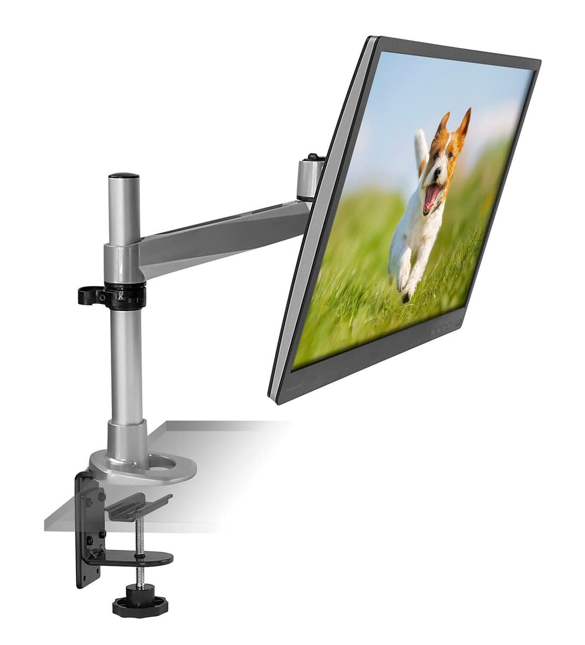 Desk Motion Shell Mount-It! Full Motion Monitor Desk Mount - Clamp and grommet for ...
