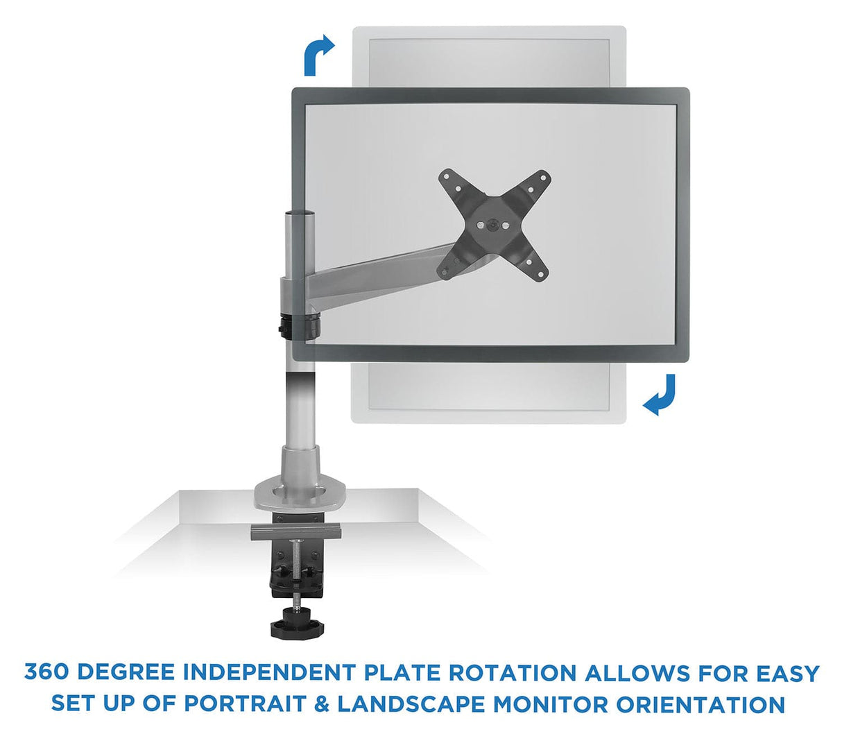 Silver Monitor Mount - Full Motion Monitor Desk Mount - Mount-It! - MI-32116