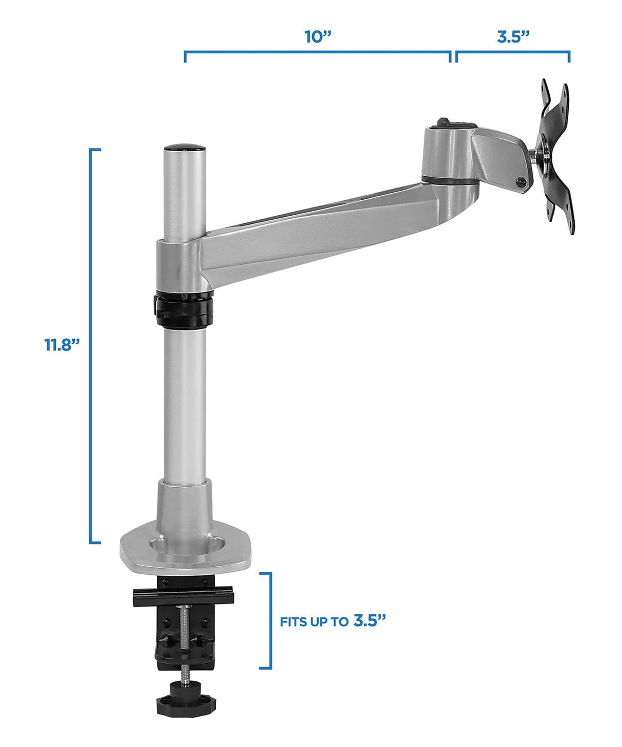 Silver Monitor Mount - Full Motion Monitor Desk Mount - Mount-It! - MI-32116