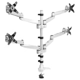 Silver Monitor Mount - Full Motion Quad Monitor Desk Mount - Mount-It! - MI-63151