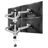 Silver Monitor Mount - Full Motion Quad Monitor Desk Mount - Mount-It! - MI-63151