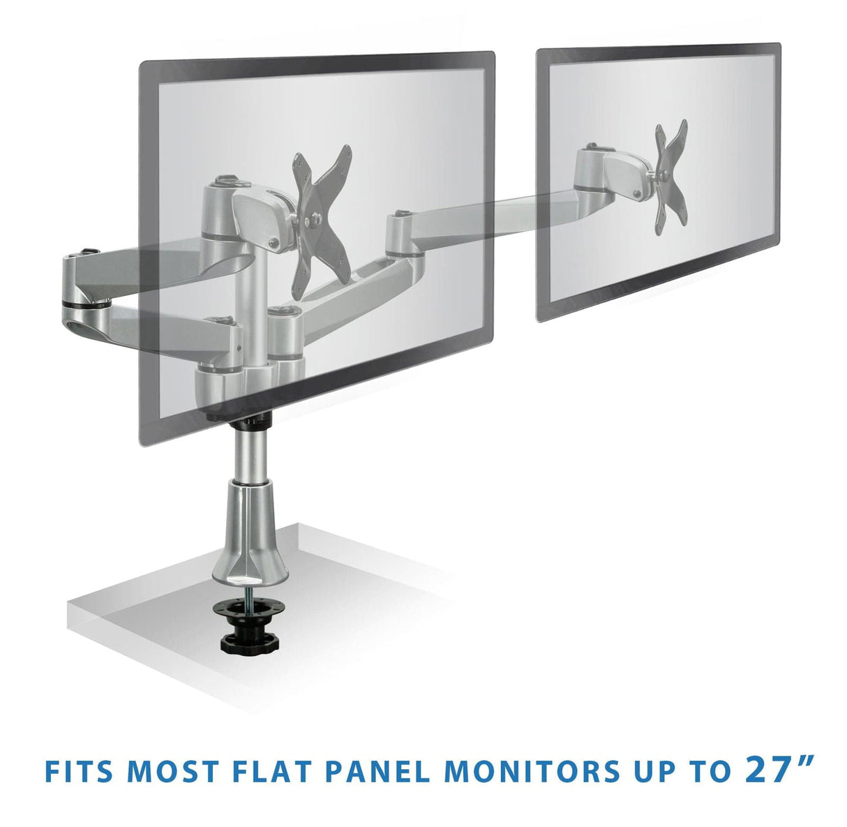 Silver Monitor Mount - Heavy Duty Articulating Dual Monitor Desk Mount - Mount-It! - MI-43111