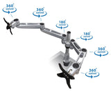 Silver Monitor Mount - Heavy Duty Articulating Dual Monitor Desk Mount - Mount-It! - MI-43111