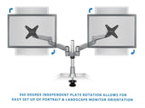 Silver Monitor Mount - Heavy Duty Articulating Dual Monitor Desk Mount - Mount-It! - MI-43111