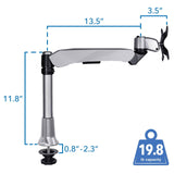 Silver Monitor Mount - Height Adjustable Single Monitor Desk Mount - Mount-It! - MI-34111