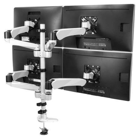 Silver Monitor Mount - Quad Monitor Desk Mount - Mount-It! - MI-65151