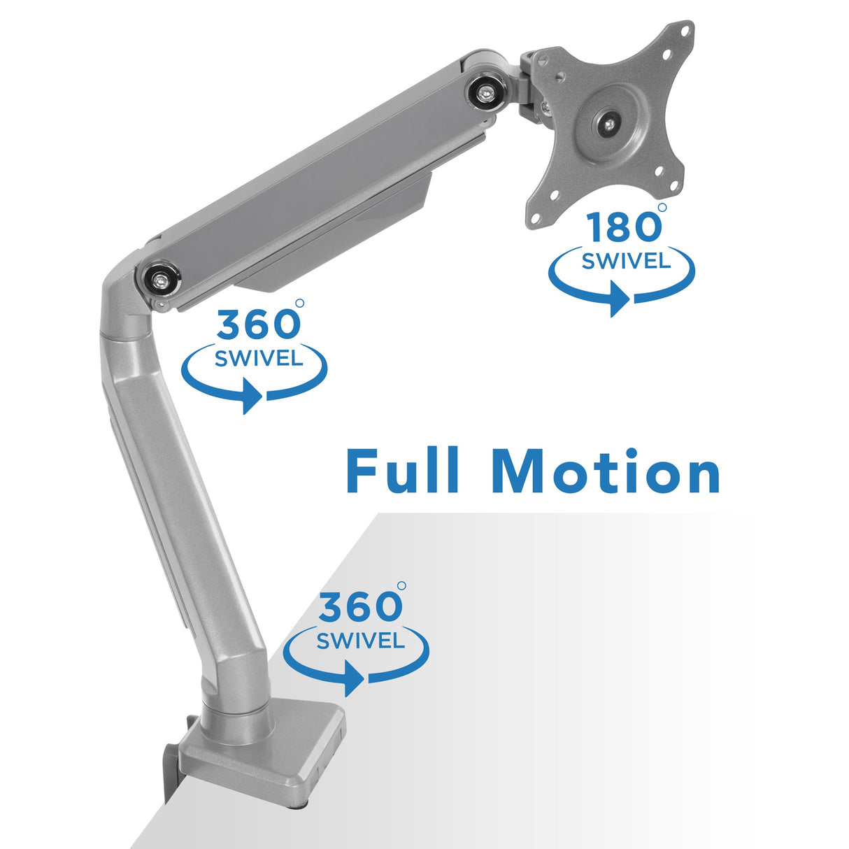 Silver Monitor Mount - Single Monitor Desk Mount - Mount-It! - MI-2761