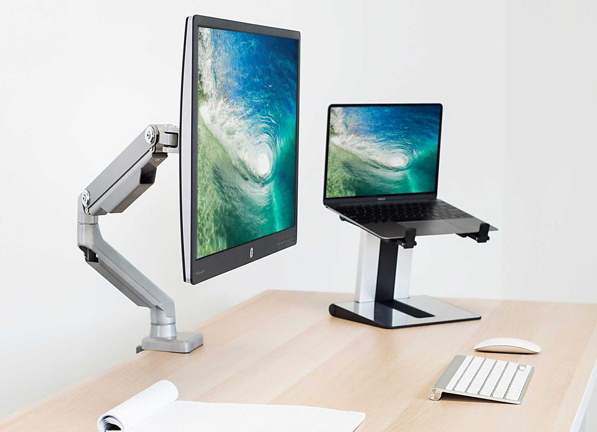 Silver Monitor Mount - Single Monitor Desk Mount - Mount-It! - MI-2761