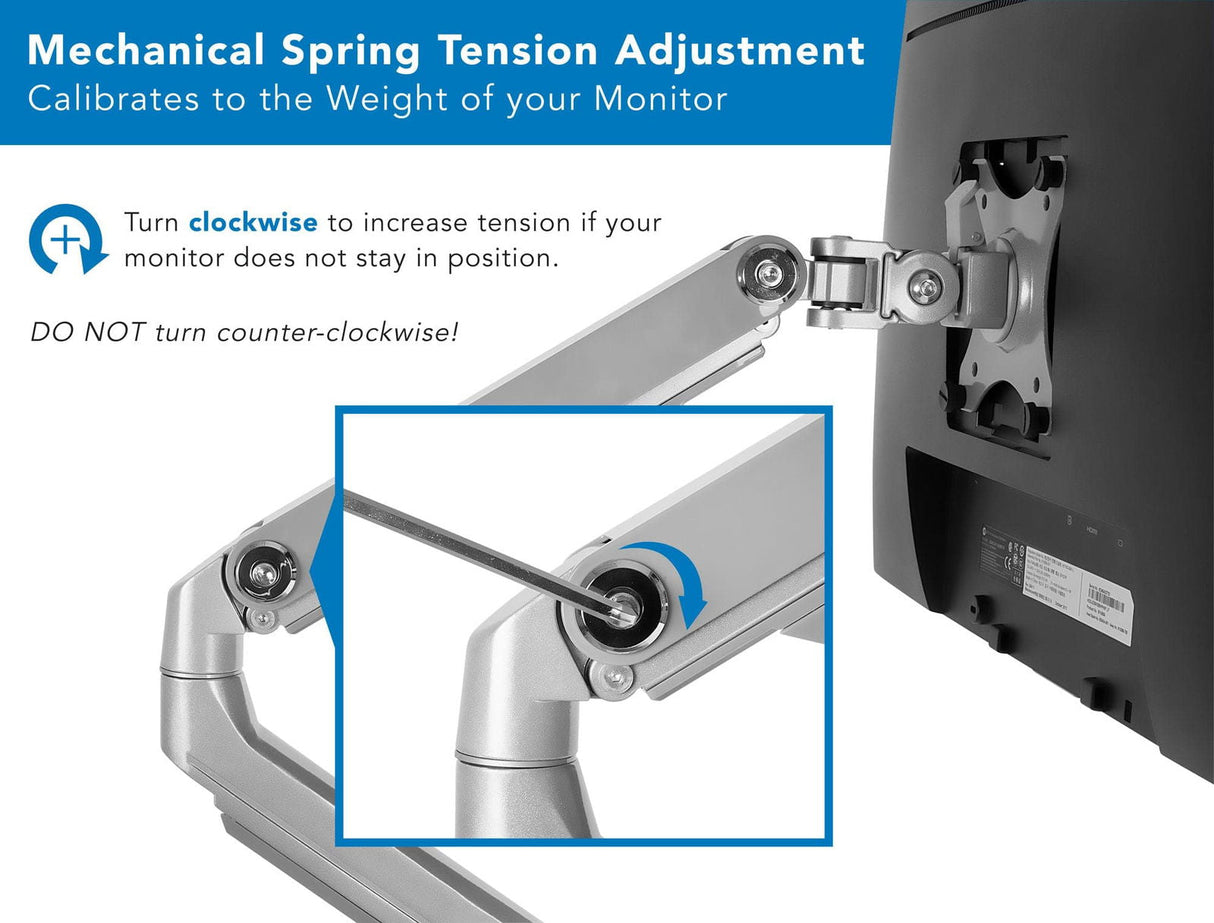 Silver Monitor Mount - Single Monitor Desk Mount - Mount-It! - MI-2761