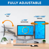 Silver Monitor Mount - Triple Monitor Desk Mount w/ USB, USB-C & Audio Ports - Mount-It! - MI-2753