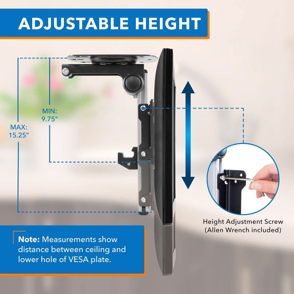 Silver TV Mount - Under Cabinet and Ceiling TV Mount - Mount-It! - MI-4222