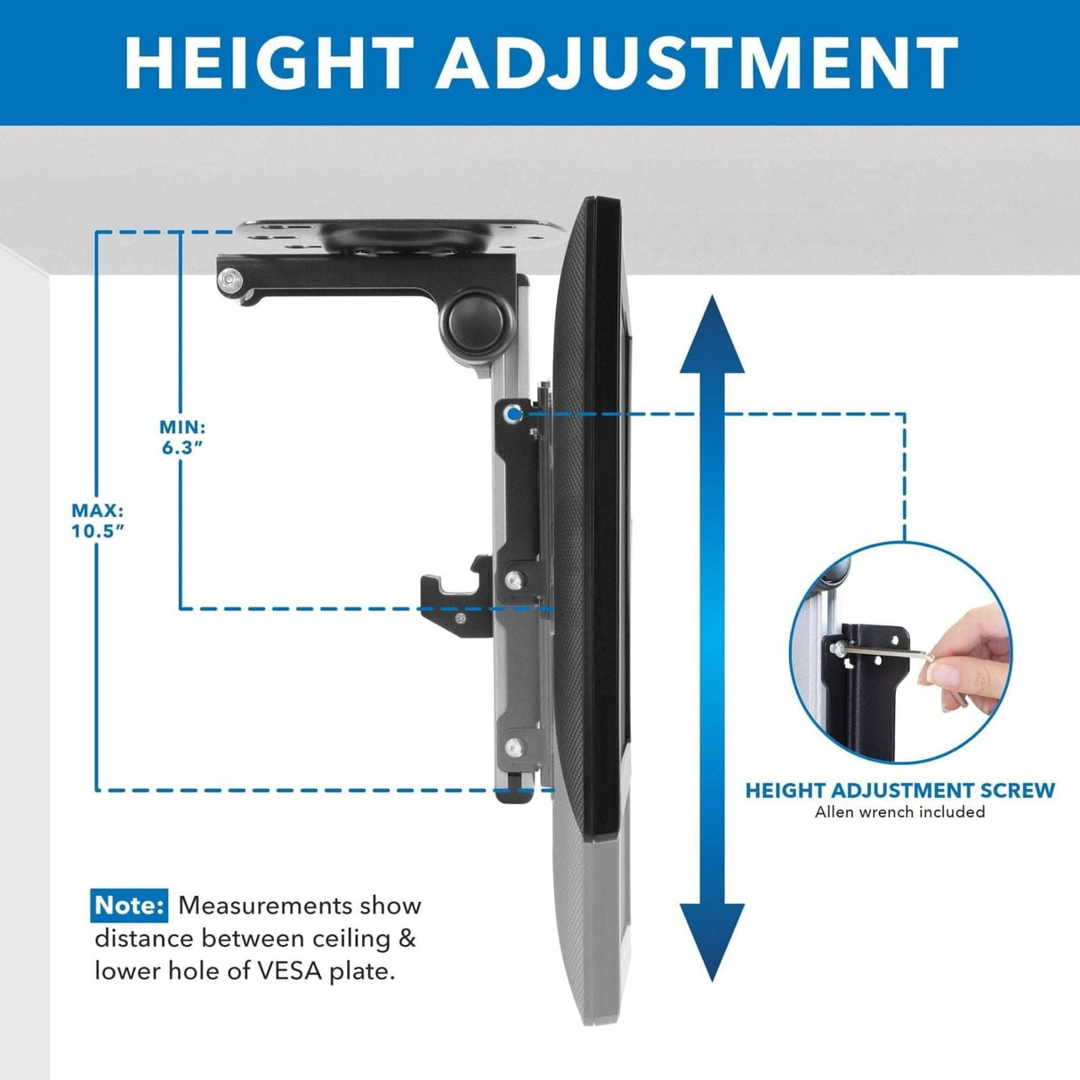 Silver TV Mount - Under Cabinet & Ceiling TV Mount - Mount-It! - MI-4211