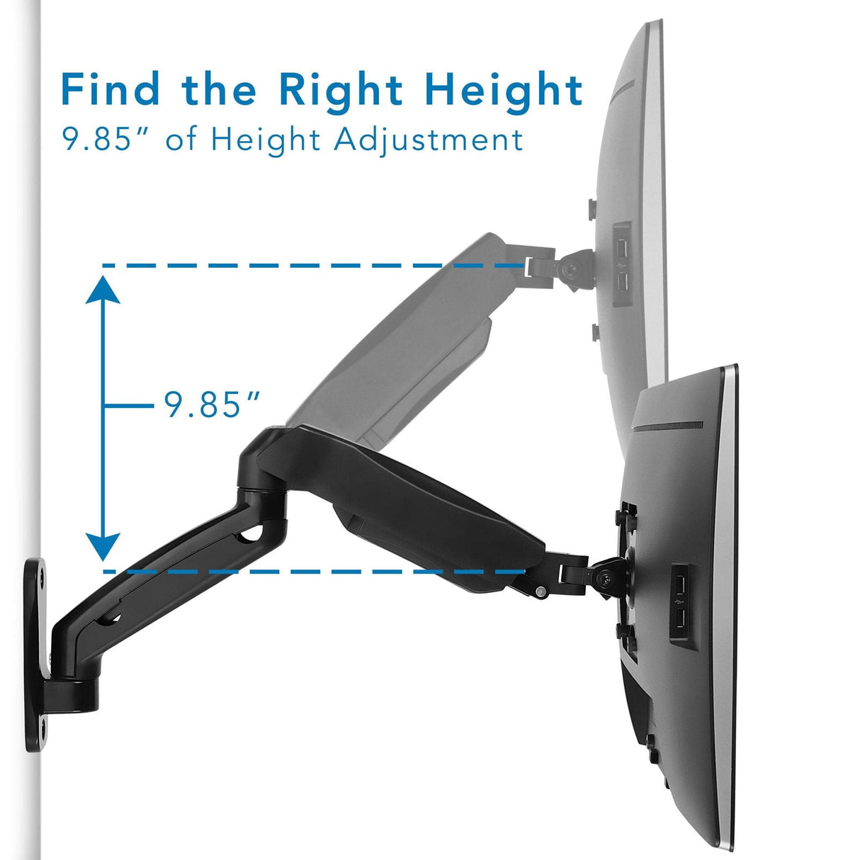 Monitor Mount - Single Monitor Wall Mount Arm - Mount-It! - MI-765