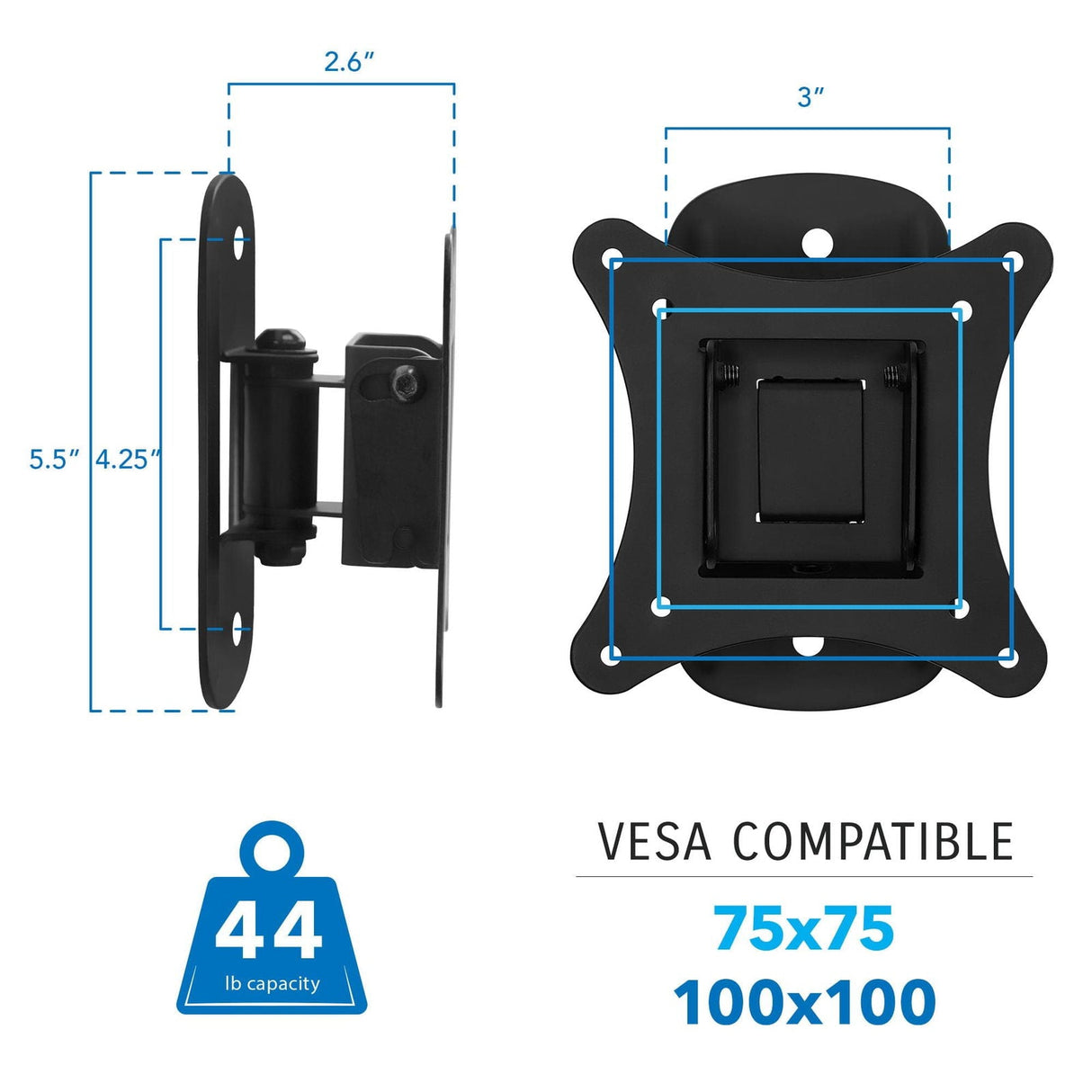 TV Mount - Single Stud Tilt and Swivel TV Wall Mount - Mount-It! - MI-2829