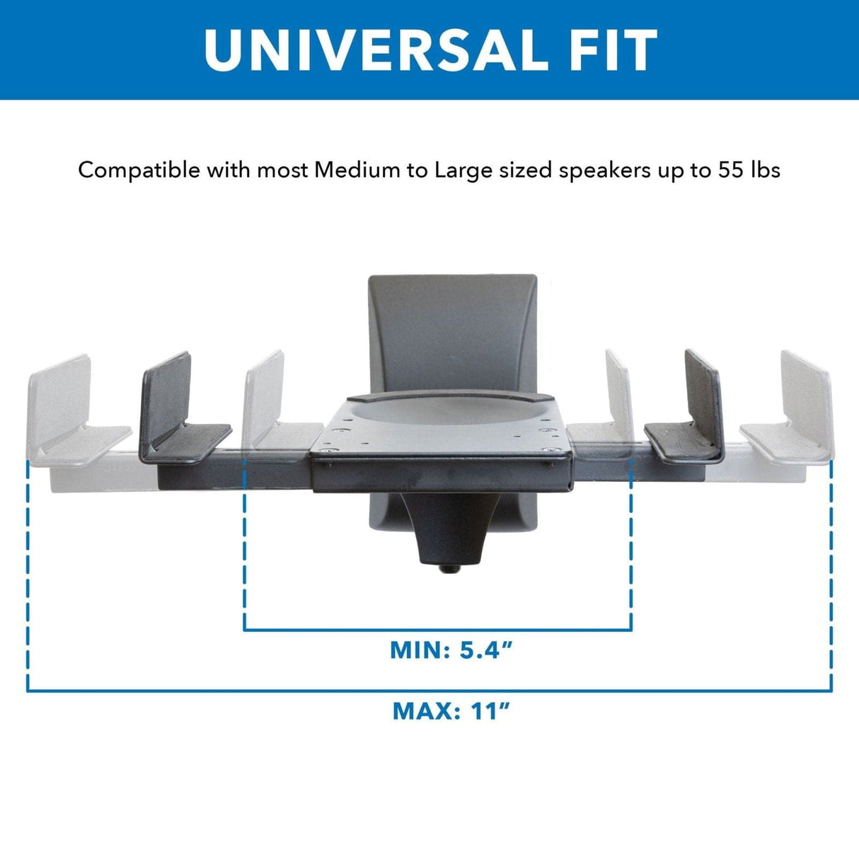 Speaker Mount - Speaker Wall Mounts w/ Sliding Clamps (pair) - Mount-It! - MI-SB37