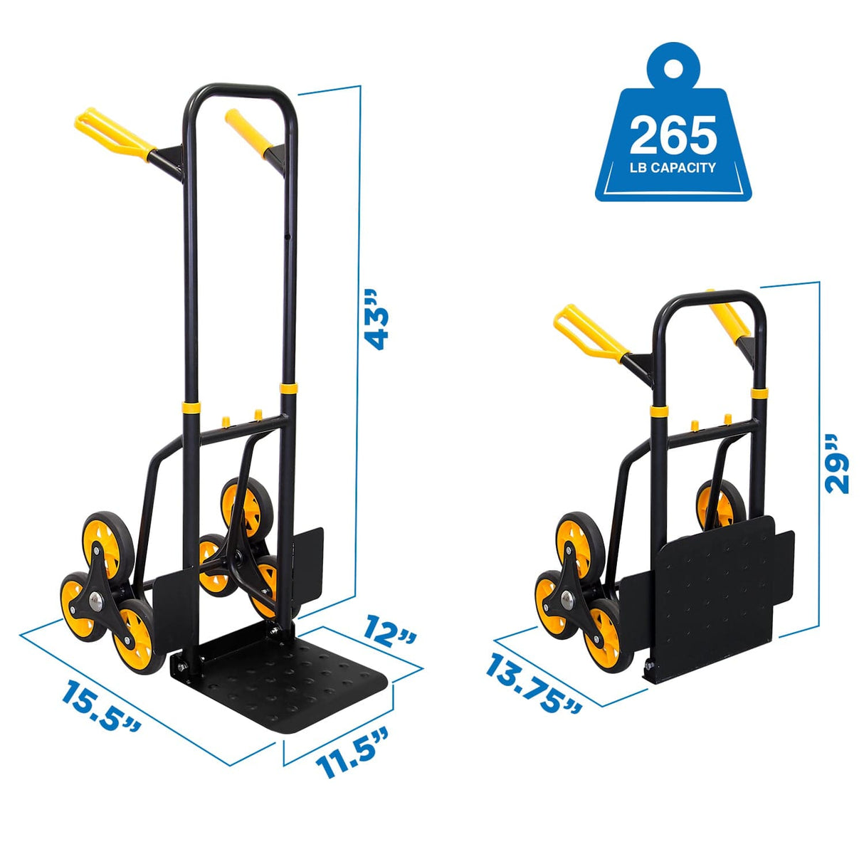 Hand Truck - Stair Climber Hand Dolly - Mount-It! - MI-913