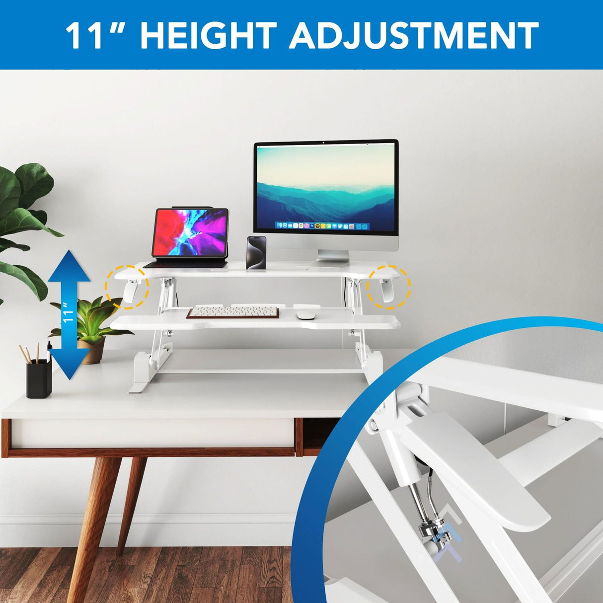 Desk Converters - Standing Desk Converter with 38" Desktop - Mount-It! -