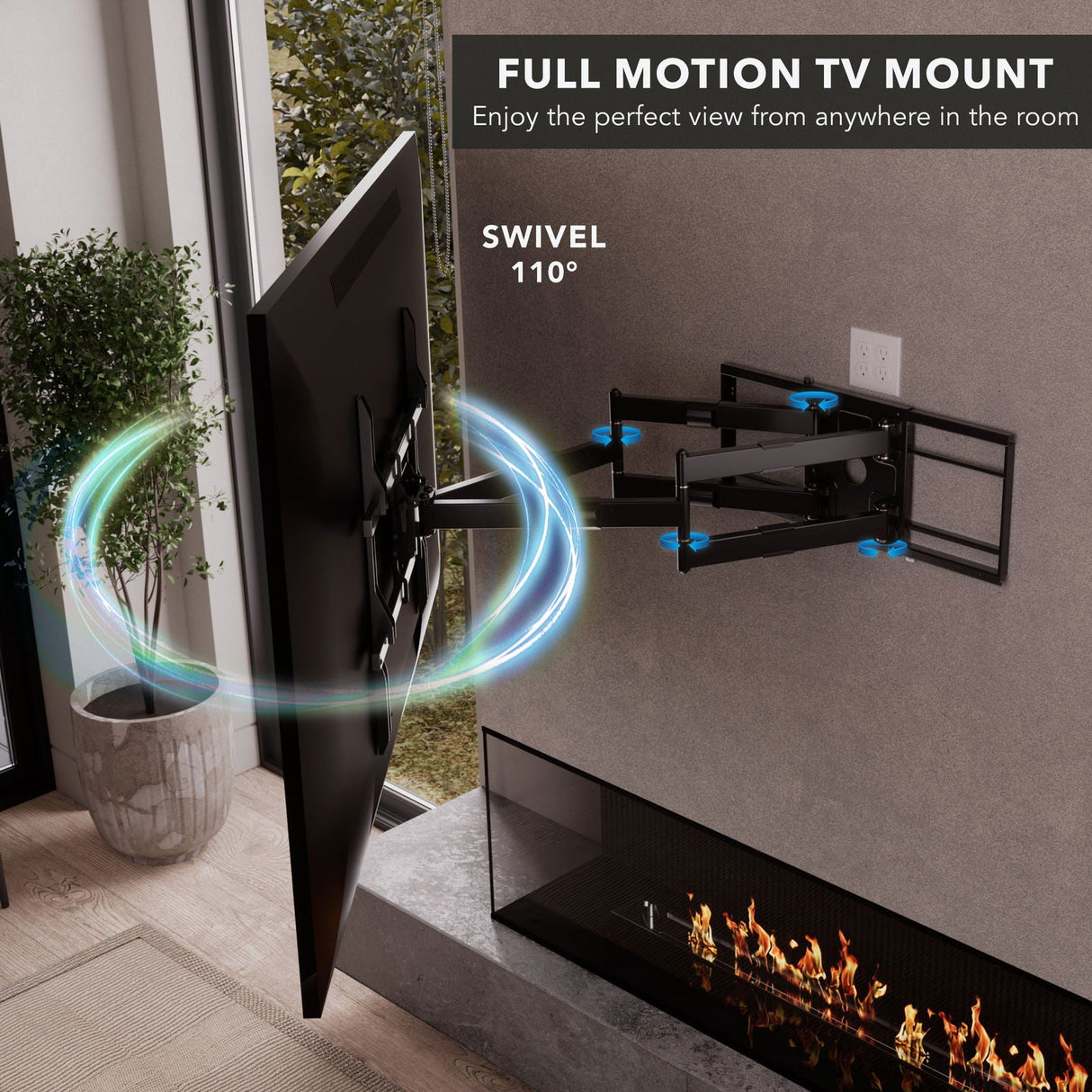 TV Mount - The Beast Heavy Duty Full Motion TV Wall Mount With Extra Long Extension - Mount-It! - MI-394