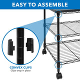 Printer Stand - Three-Tier Large Printer Cart with Wheels - Mount-It! - MI-7856