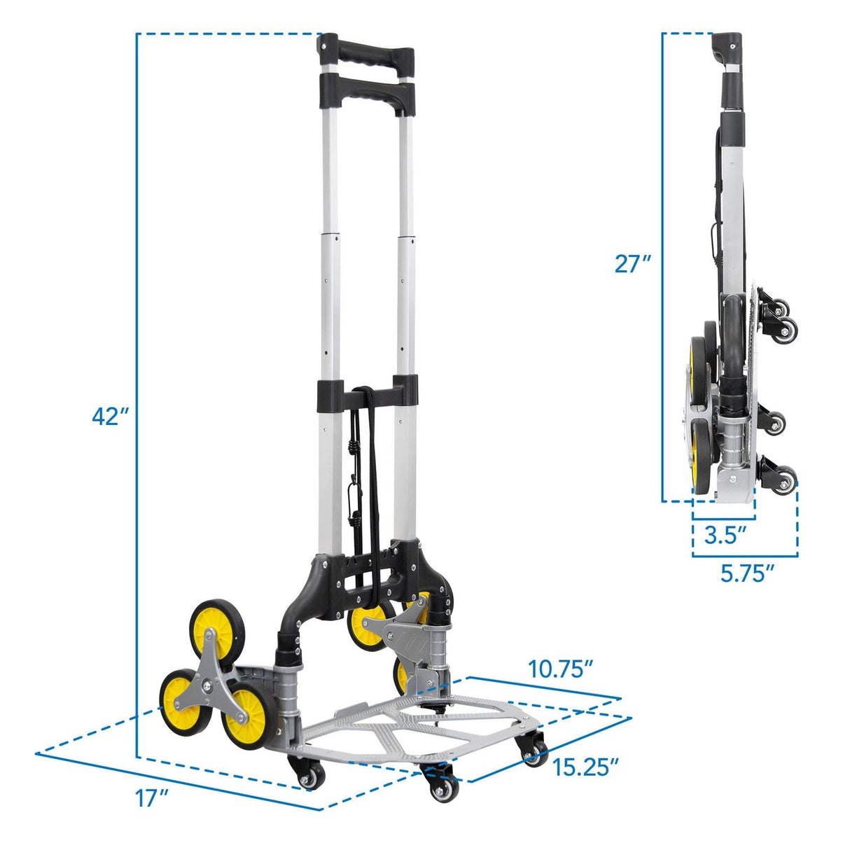 Hand Truck - Tri-Wheel Stair Climber Hand Truck with Foldable Design - Mount-It! - MI-953