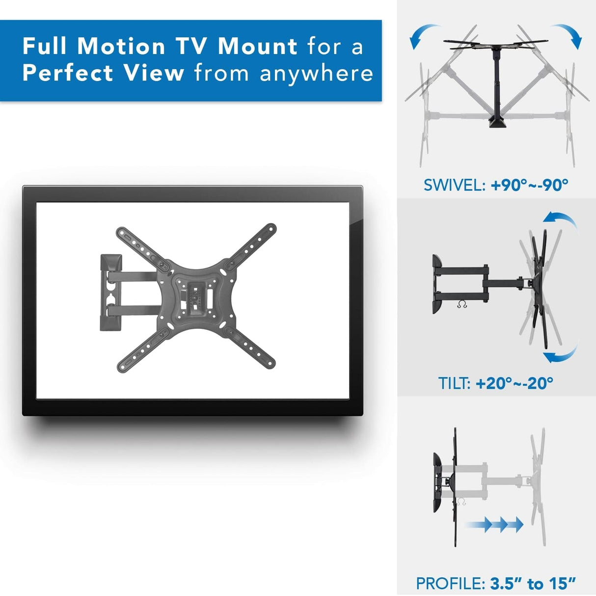 TV Mount - TV Wall Mount and AV Shelf Combo - Mount-It! - MI-894