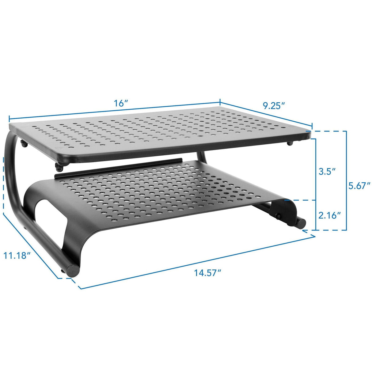 Monitor Risers - Two Tier Monitor Stand with Shelf - Mount-It! - MI-7361