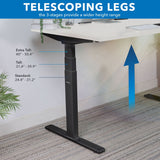 Standing Desk - Ultimate Dual Motor Electric Standing Desk with 55" Tabletop - Black Base - Mount-It! -