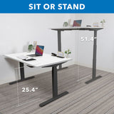 Standing Desk - Ultimate Dual Motor Electric Standing Desk with 55" Tabletop - Black Base - Mount-It! -