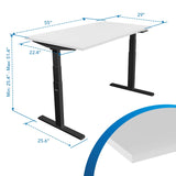 Standing Desk - Ultimate Dual Motor Electric Standing Desk with 55" Tabletop - Black Base - Mount-It! -