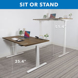 Standing Desk - Ultimate Dual Motor Electric Standing Desk with 55" Tabletop - White Base - Mount-It! -