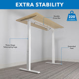 Standing Desk - Ultimate Dual Motor Electric Standing Desk with 55" Tabletop - White Base - Mount-It! -